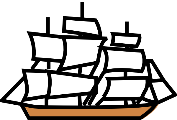 Pirate ship clipart black and white free clipart