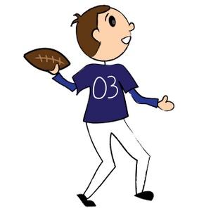 Playing football clipart image football player tossing a football
