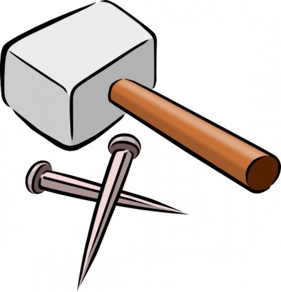 Snarkhunter hammer and nails clip art free vector in open office