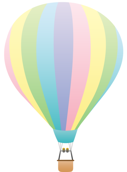 Striped pastel colored hot air balloon free clip art