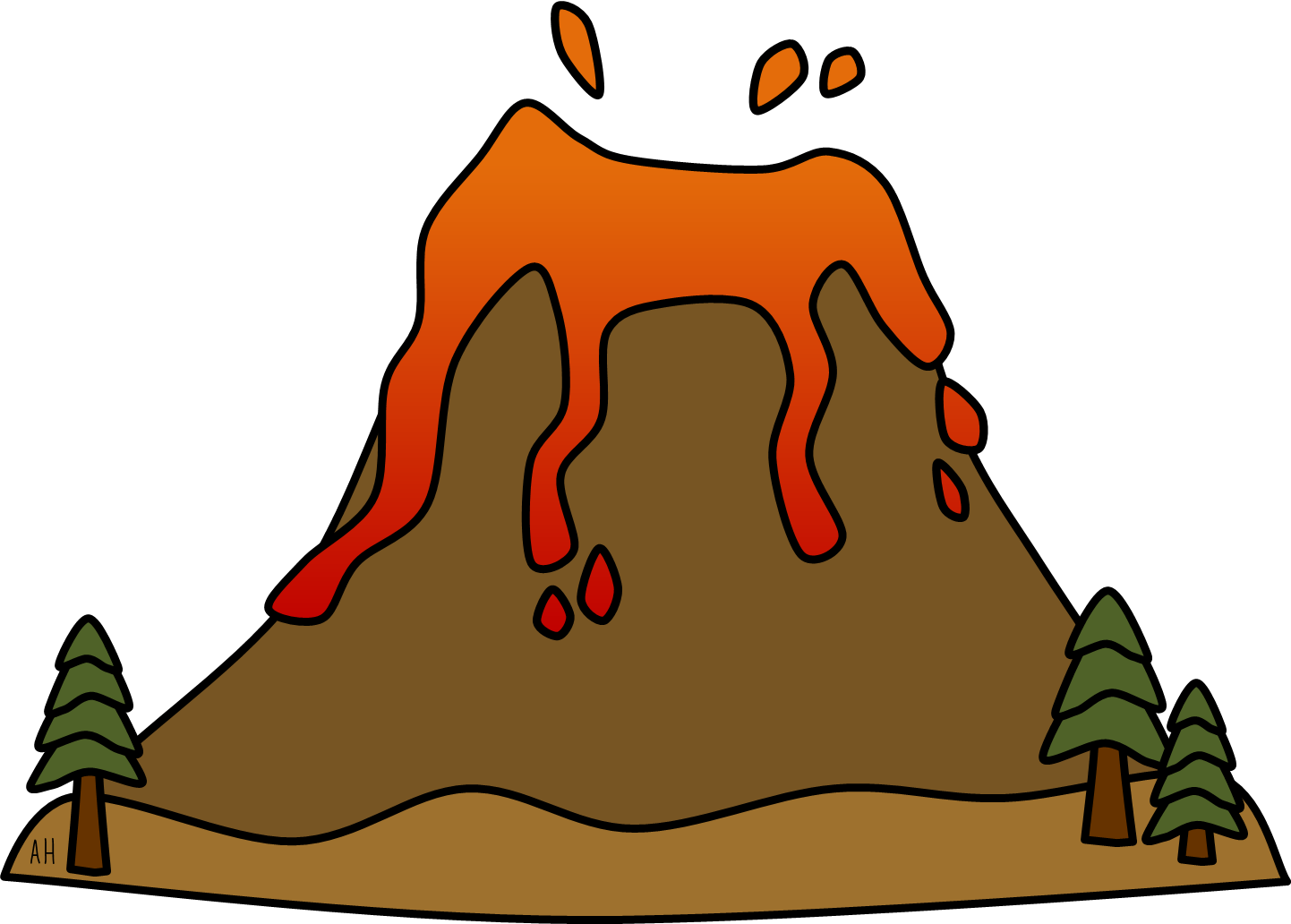 Volcano clip art free free clipart images