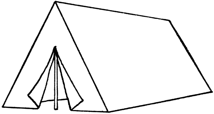Black and white clipart tent clipart