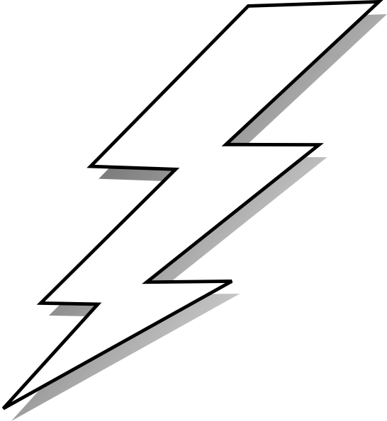 Black and white lightning bolt clip art at vector clip