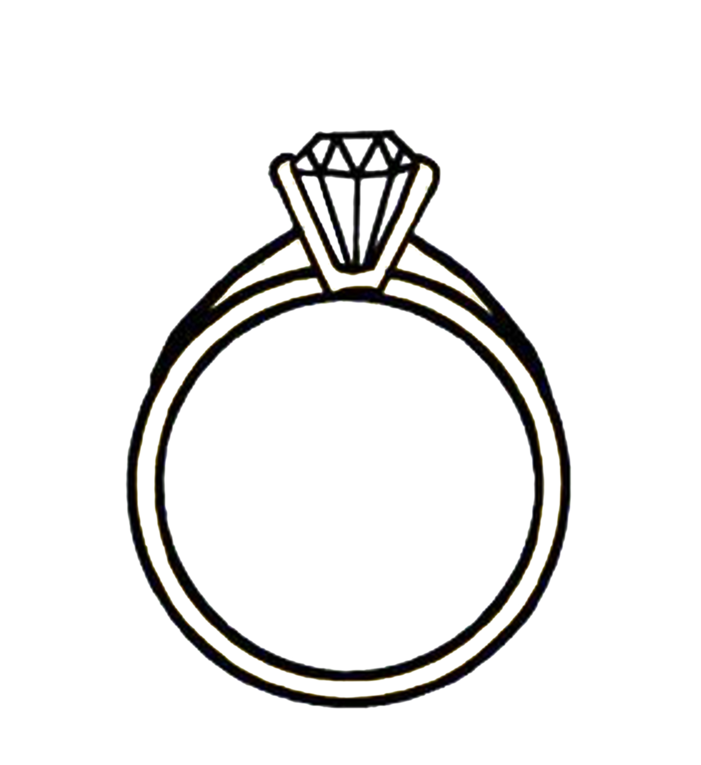 Engagement ring clipart black and white free