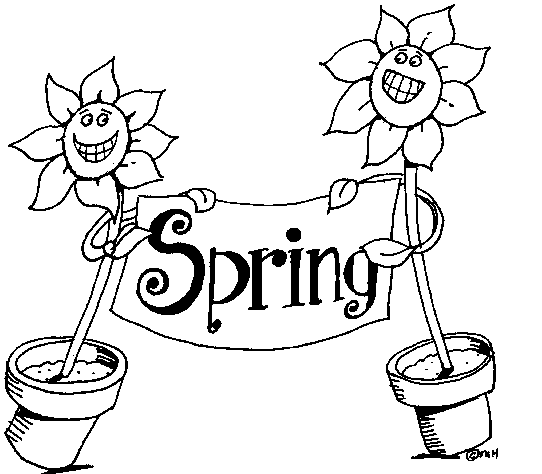 Spring break spring clip art black and whitespring flowers clip art gallery