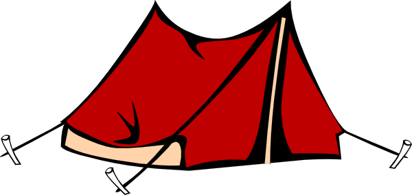 Tent cartoon red and white clipart