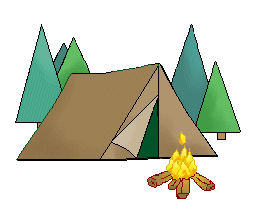 Tent clip art brown tents in forest brown tents and campfires