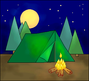 Tent clip art green tent night scene tent and campfire