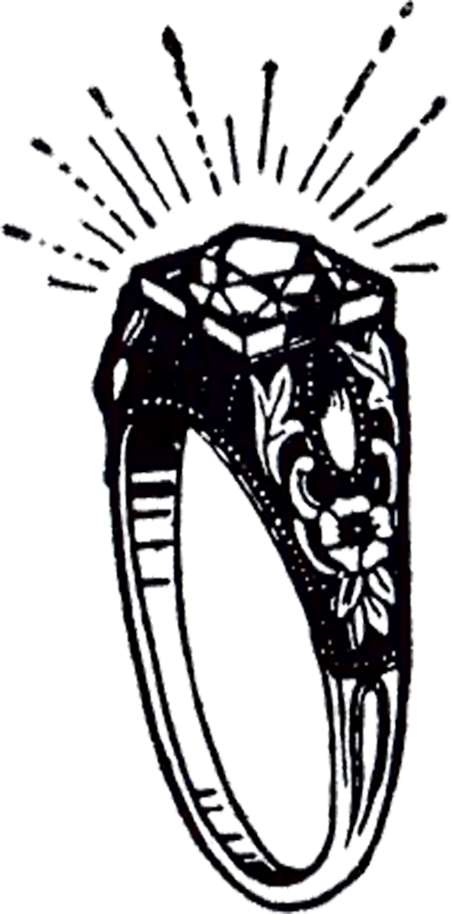 Vintage diamond ring clip art the graphics fairy