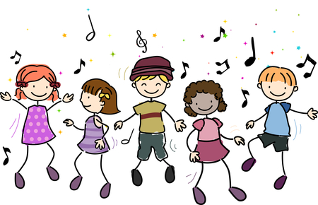 Preschool children singing clipart