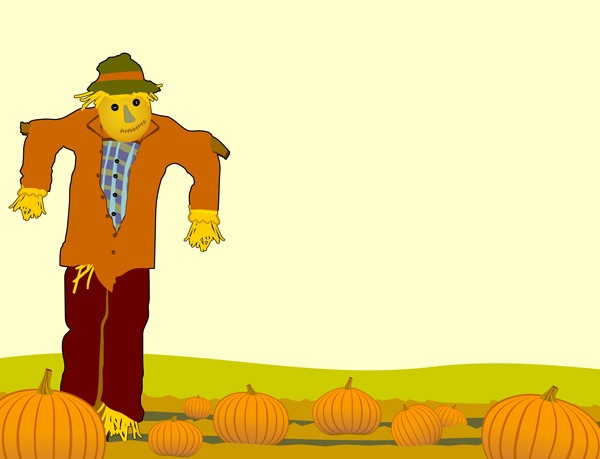Scarecrow and pumpkins free art images for christians clipart