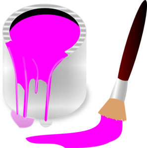 Paintbrush clipart pink paint bucket and paint brush clip art at