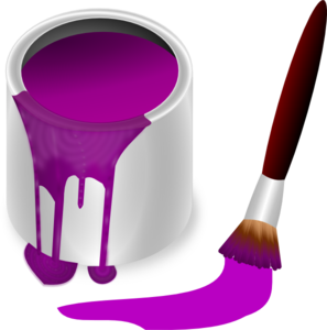 Paintbrush purple paint with paint brush clip art at vector clip