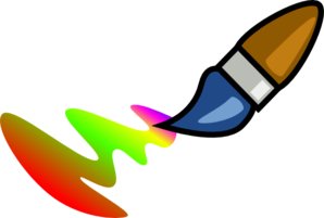 Rainbow paintbrush clip art at vector clip art