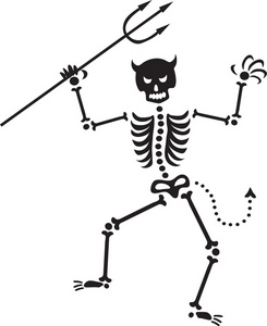 Skeleton clipart image satanic skeleton with pitchfork