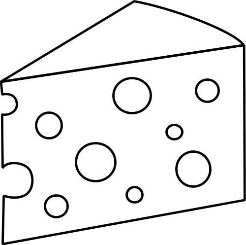 Swiss cheese clipart black and white