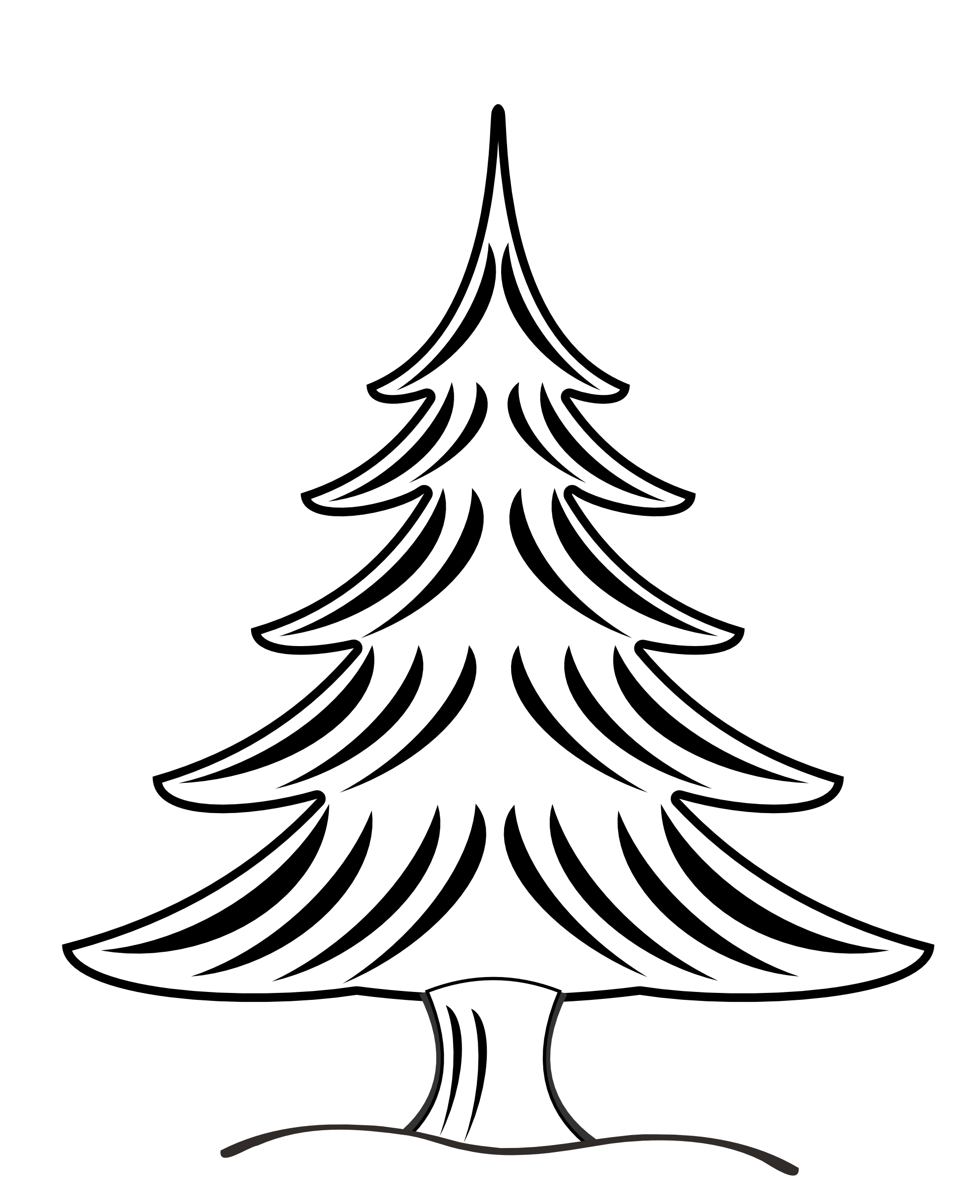 Pine tree clip art black and white clipart