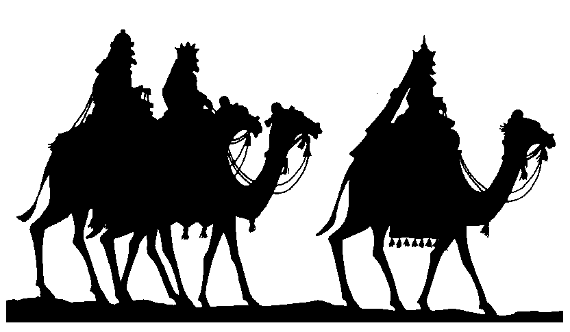 Advent 3 the magi and the camels silhouette clip art and nativity