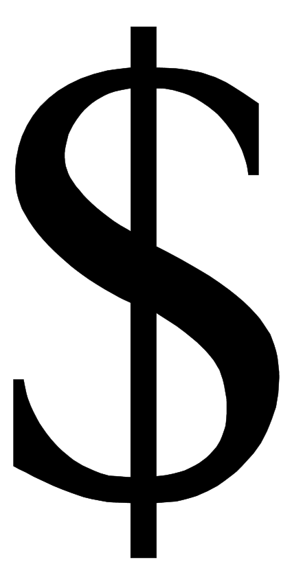Dollar sign clipart black and white free clipart