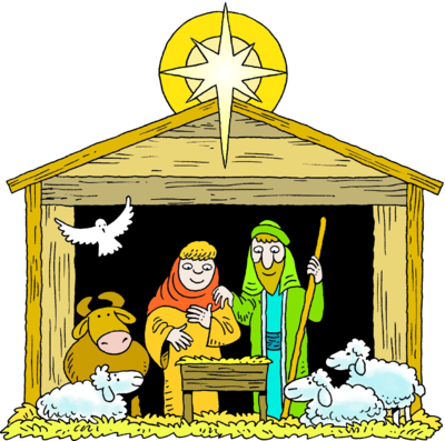 Nativity picture of baby jesus in a manger clipart