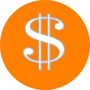 Orange dollar sign clip art at vector clip art