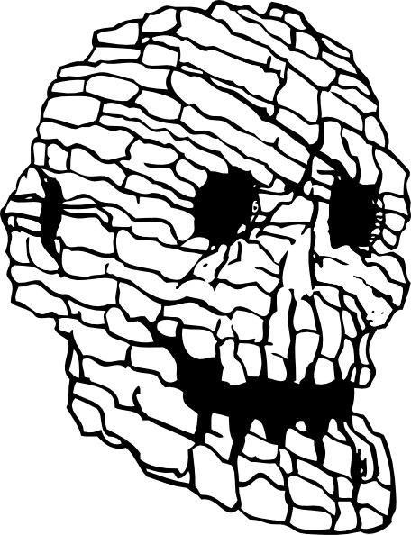 Rock skull clip art at vector clip art