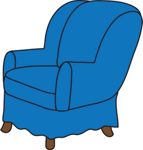 Arm chair clipart image clip art illustration of a blue arm chair