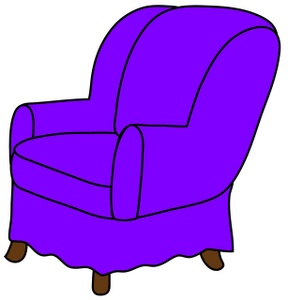 Arm chair clipart image clip art illustration of a purple arm chair