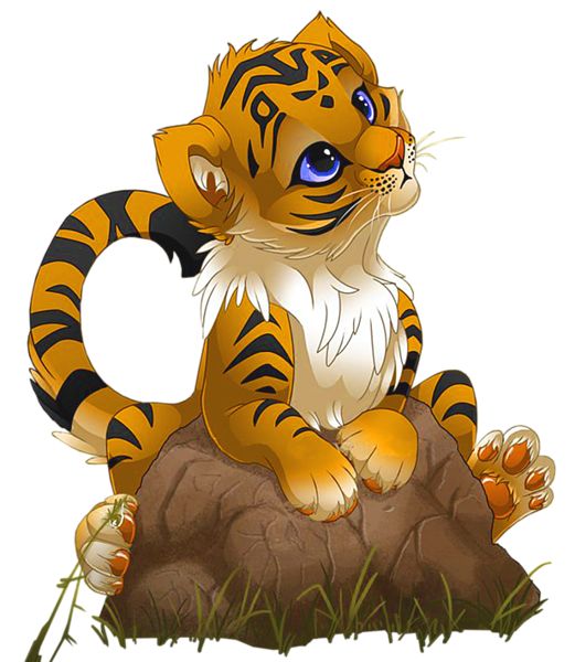 Baby tiger cute big cat clip art