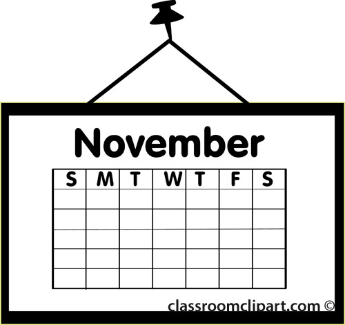 Calendar calendar november outline classroom clipart