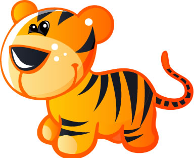 Cartoon baby tiger clipart 2