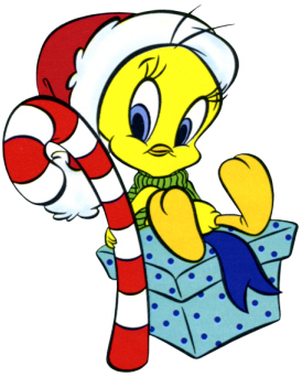 Christmas tweety bird candy cane christmas looney tunes cartoon clipart