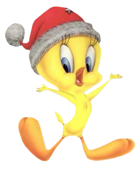 Christmas tweety bird santa hat christmas looney tunes cartoon clip art