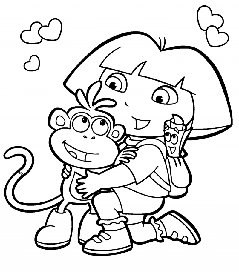 Dora the explorer coloring pages for kids clipart clipart