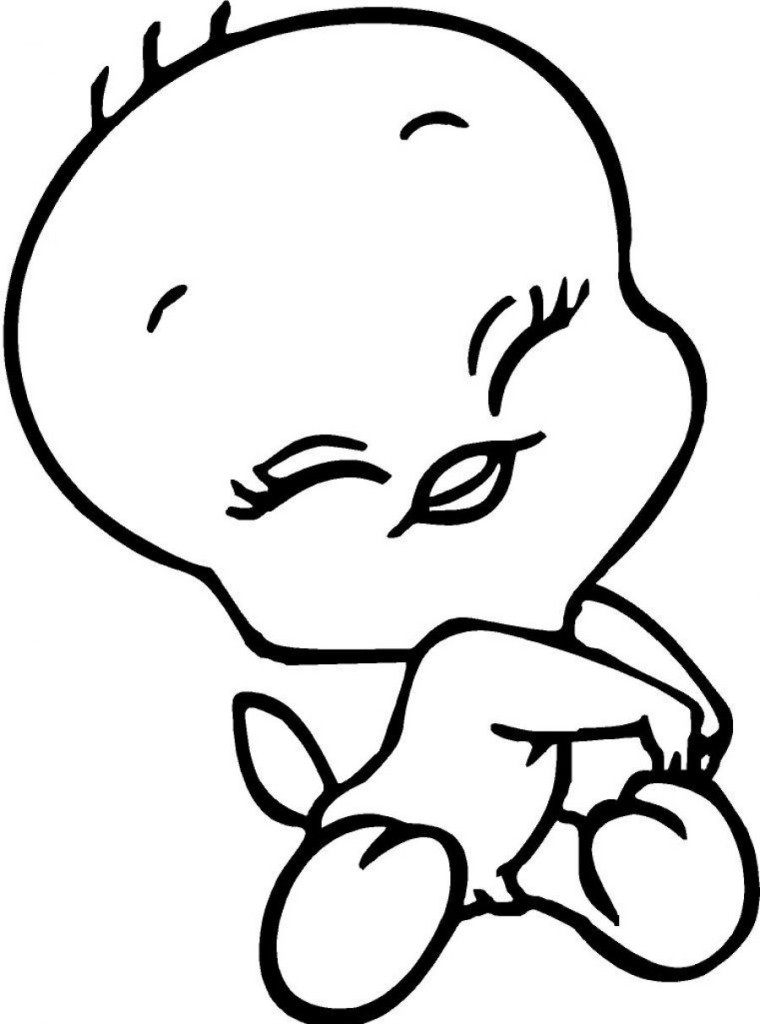 Easier baby tweety bird coloring pages decoloring clip art