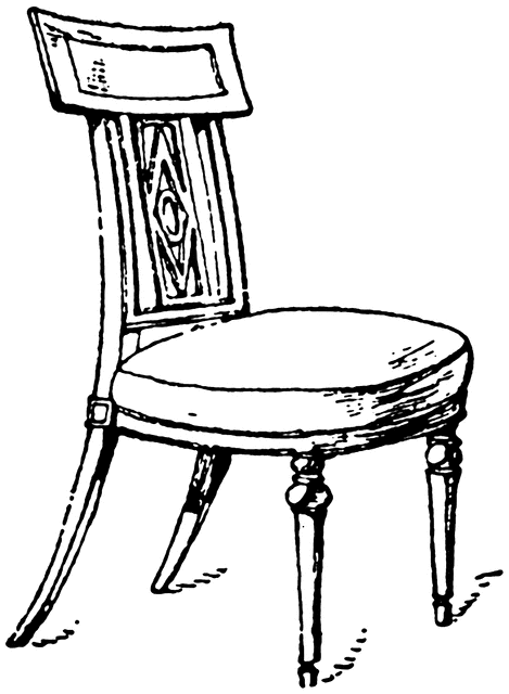 French empire period chair clipart etc