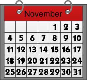 November calendar clip art at vector clip art