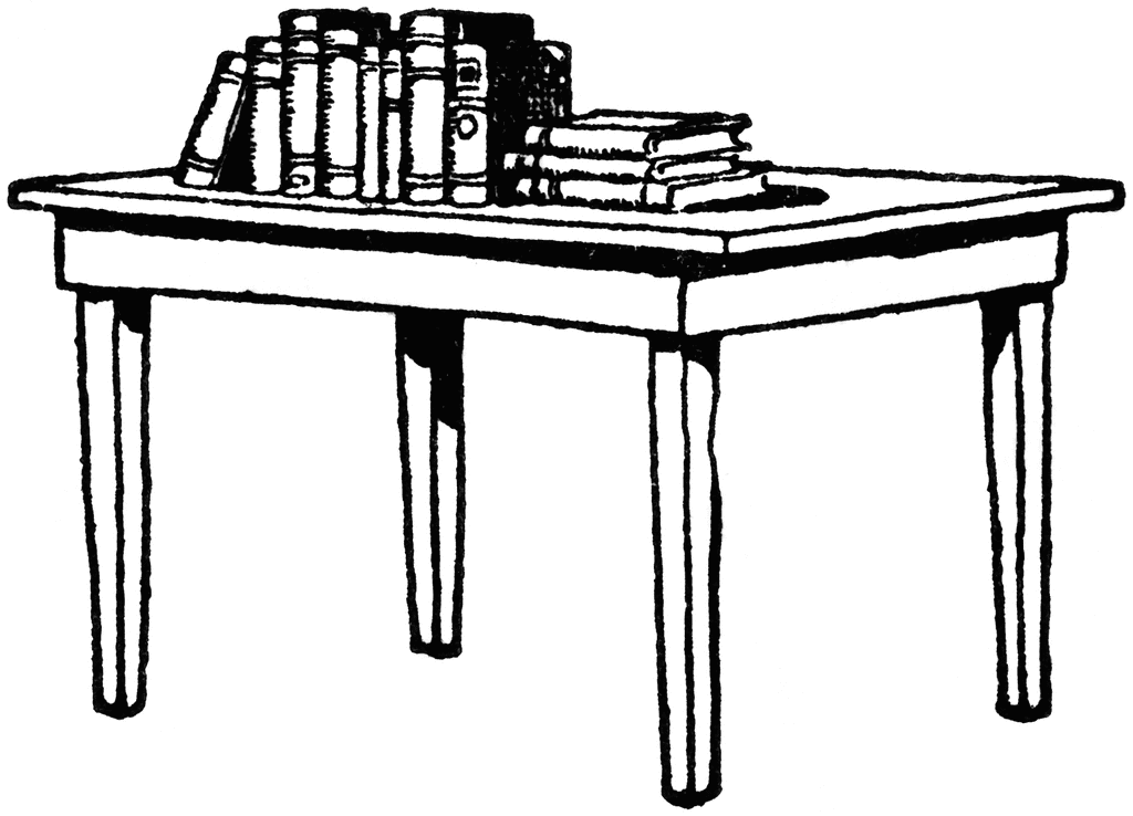 Table with books clipart etc