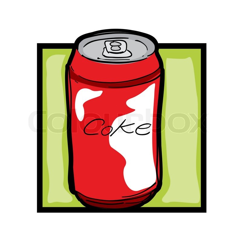 Classic clip art graphic icon with soda can vector