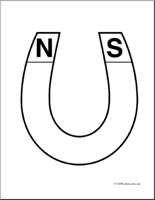 Free coloring pages of free horseshoe magnet clip art