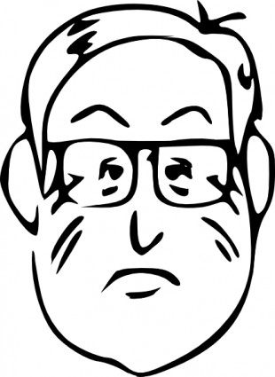 Man face head beard clip art free vector in open office drawing