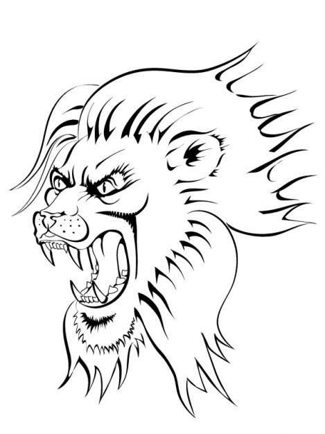 Angry lion face image vector clip art vector free download