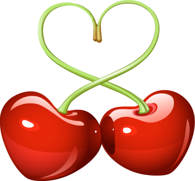 Cherry clip art two hearts free clipart images