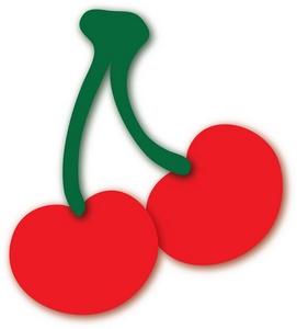 Cherry clipart image two bright red cherries