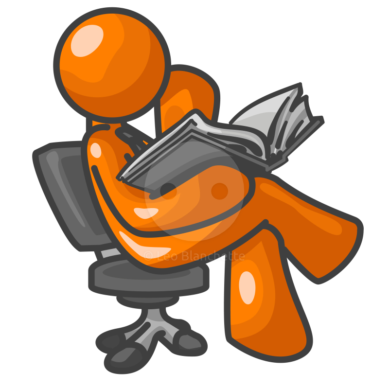 Clipart illustration orange man college student or professor