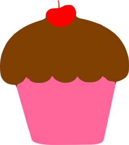Cupcake with cherry clip art at vector clip art