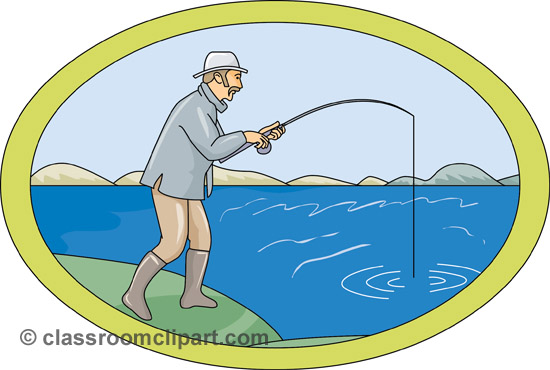 Fishing man fishing lake classroom clipart
