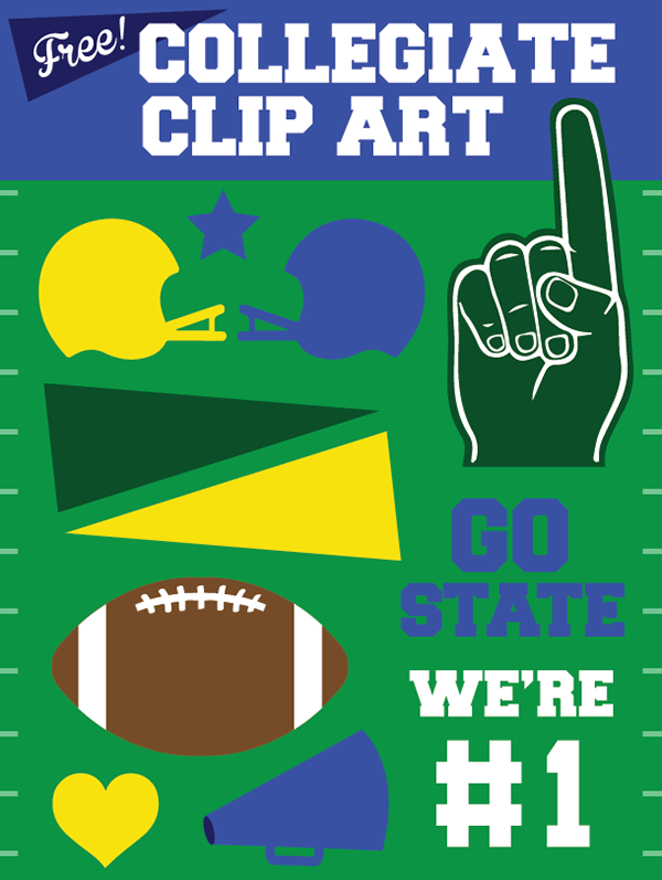 Free collegiate fonts and college football vector clip art busy