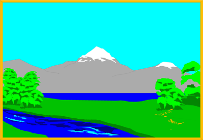 Free stock photos illustration of a lake and mountain landscape clipart