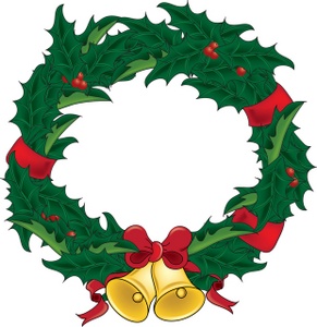 Free wreath clip art image christmas wreath with bells